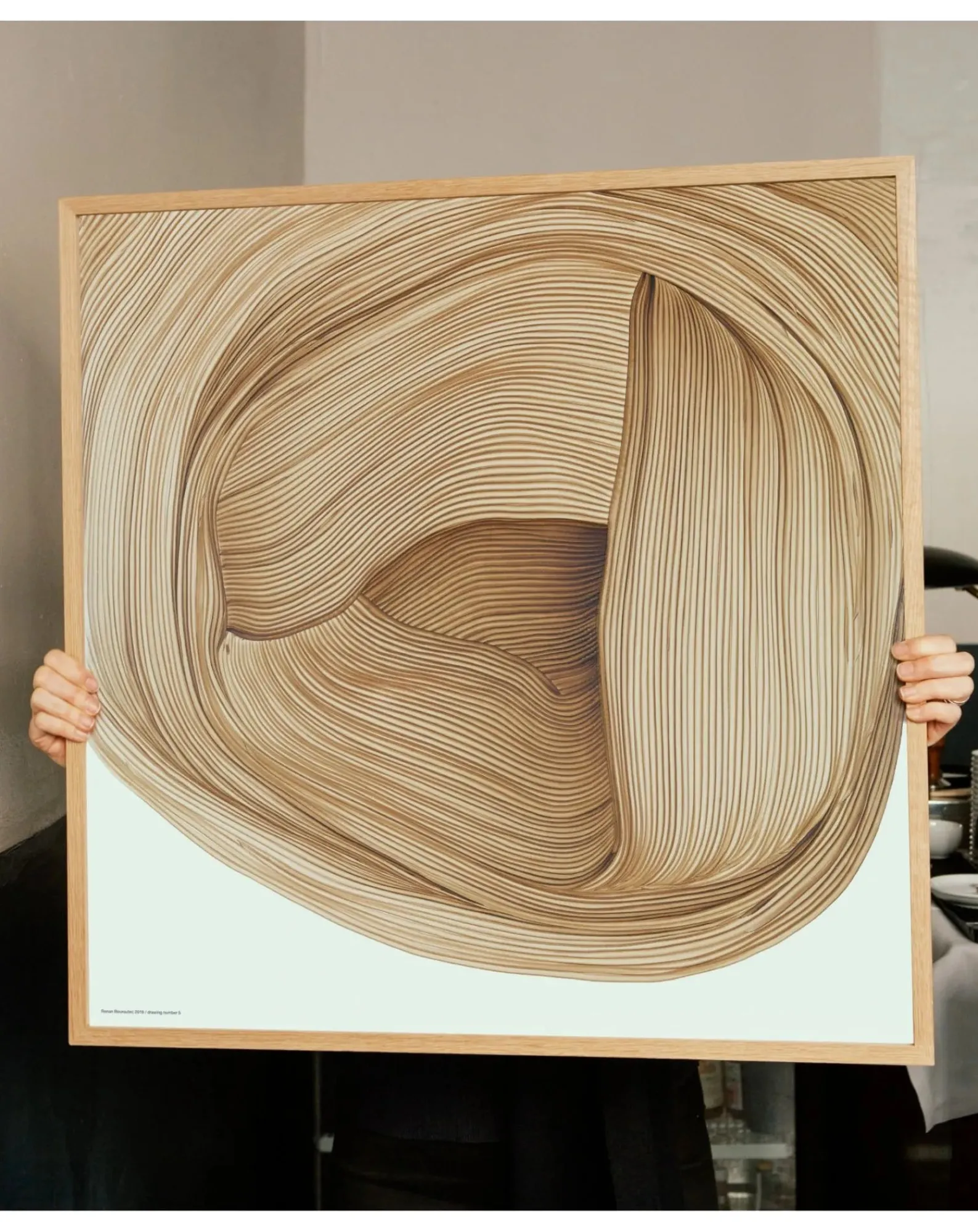 The Wrong Shop Décoration Murale, Papier-Peint-Drawing 5 Ronan Bouroullec Marron