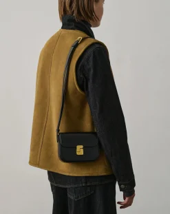 Soeur Vestes, Manteaux-Duomo Leather Sleeveless Jacket Kaki
