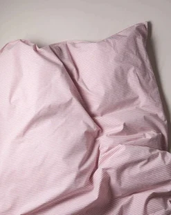 Suite 702 Linge De Lit-Duvet Cover Striped in Organic Cotton Rose