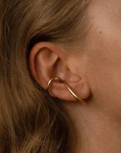 Mayrena Boucles D'Oreilles-Earcuff gauche La Virtuose en plaqué or Doré