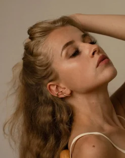 Mayrena Boucles D'Oreilles-Earcuff gauche La Virtuose en plaqué or Doré