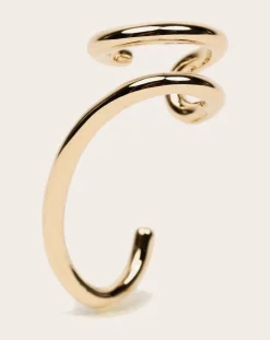 Mayrena Boucles D'Oreilles-Earcuff droit Echo en plaqué or Doré