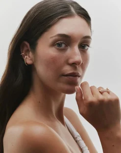 Mayrena Boucles D'Oreilles-Earcuff droit La Virtuose en plaqué or Doré