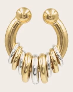 Sigal Boucles D'Oreilles-Earcuff Eyelets Doré/Argenté