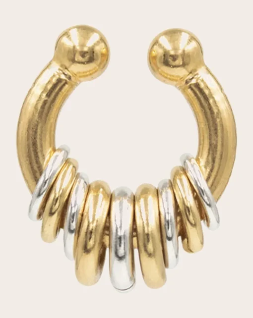 Sigal Boucles D'Oreilles-Earcuff Eyelets Doré/Argenté