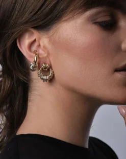 Sigal Boucles D'Oreilles-Earcuff Eyelets Doré/Argenté