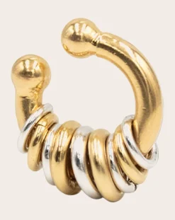 Sigal Boucles D'Oreilles-Earcuff Eyelets Doré/Argenté