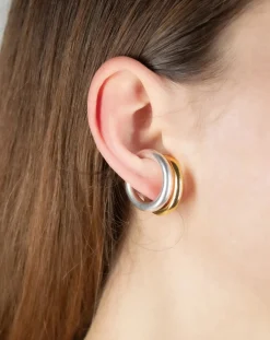Sigal Boucles D'Oreilles-Earcuff Hoop Argenté