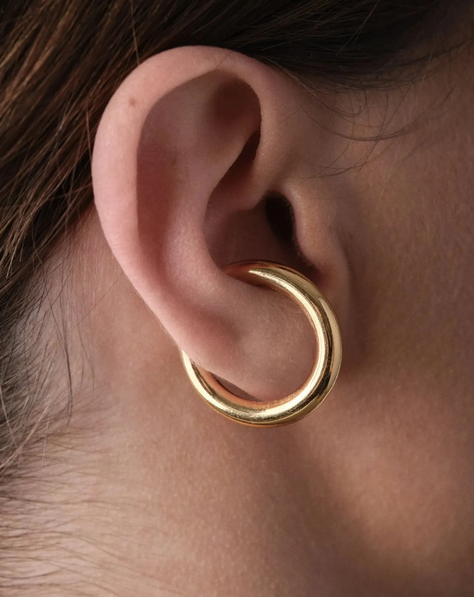 Sigal Boucles D'Oreilles-Earcuff Hoop Doré