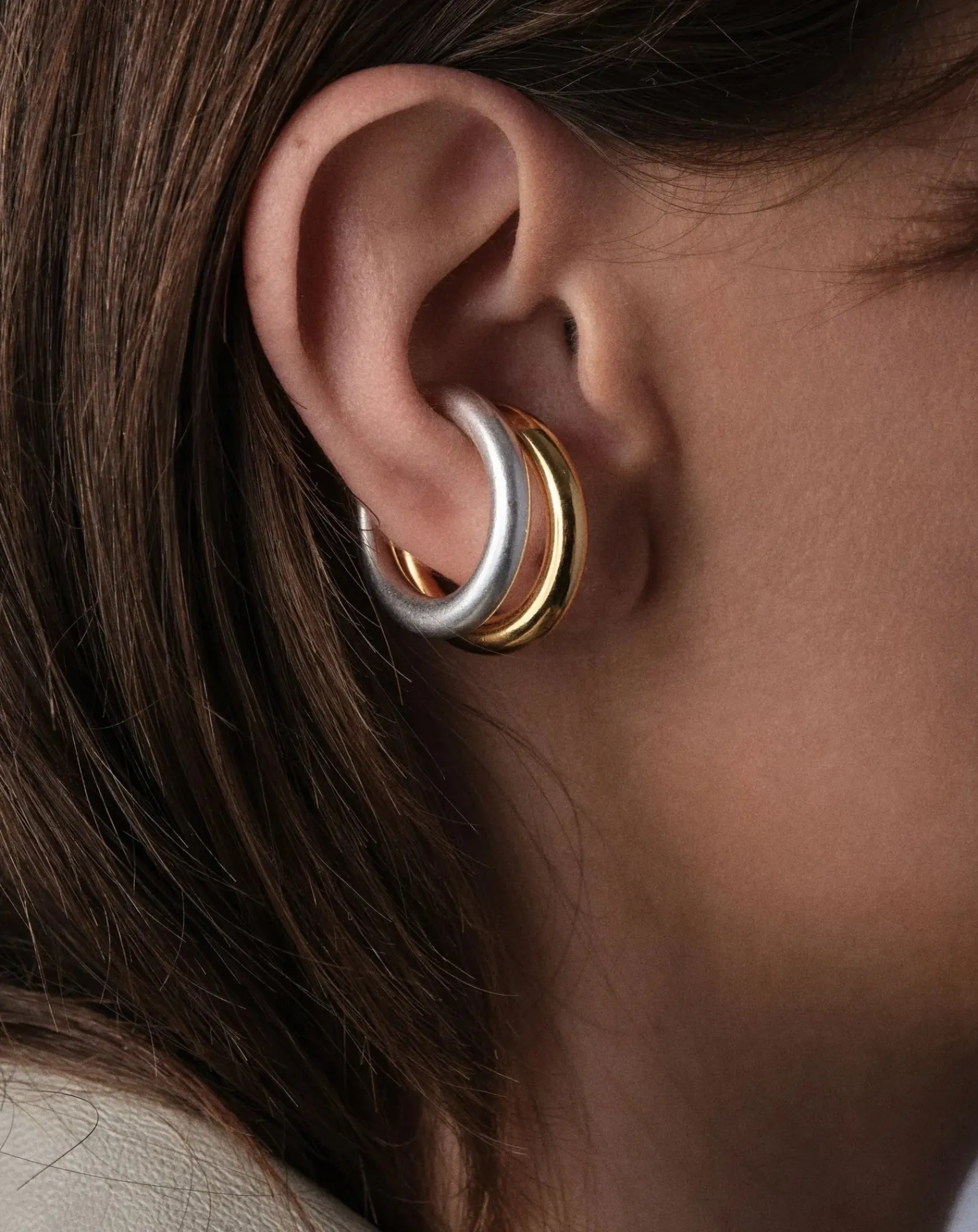 Sigal Boucles D'Oreilles-Earcuff Hoop Doré