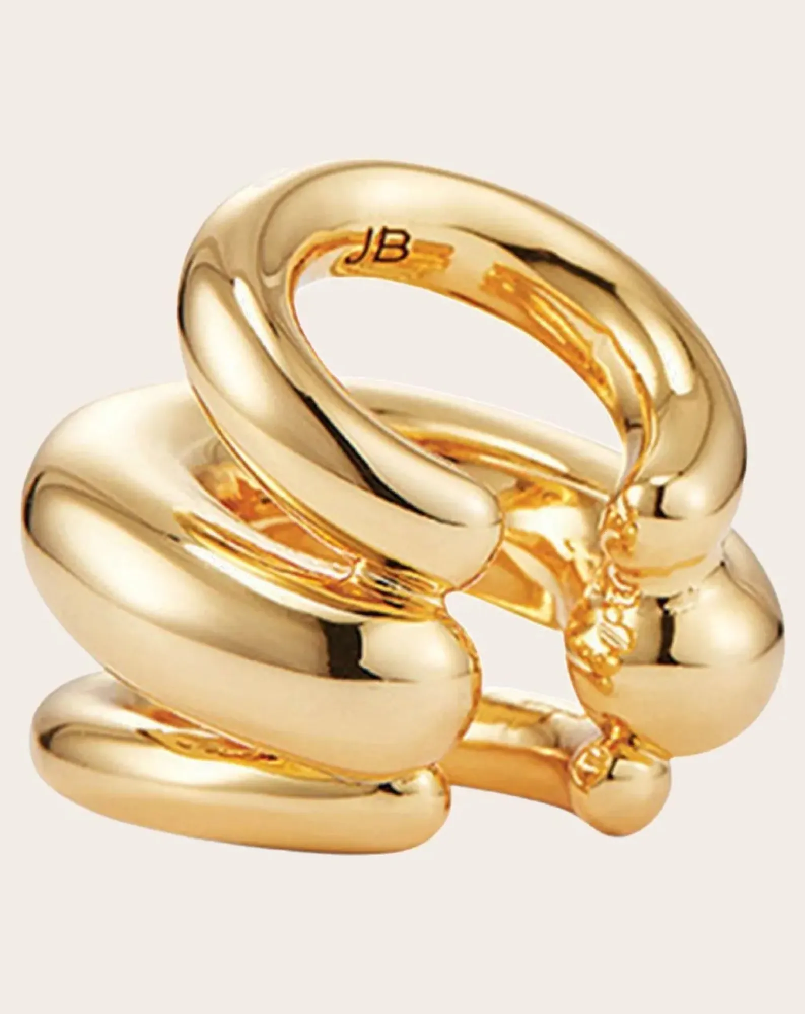 Jenny Bird Boucles D'Oreilles-Earcuff Tome Triple Doré