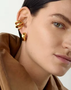 Jenny Bird Boucles D'Oreilles-Earcuff Tome Triple Doré