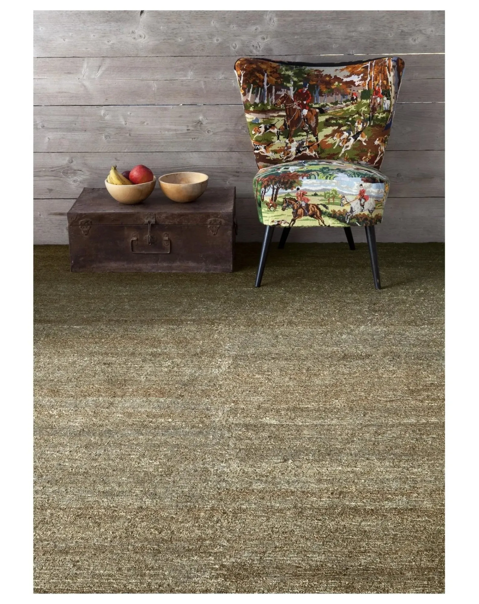 Nanimarquina Tapis-Earth Jute Rug, Ariadna Miquel Vert kaki