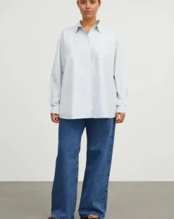 Skall Studio Blouses, Chemises-Edgar organic cotton shirt Bleu Clair