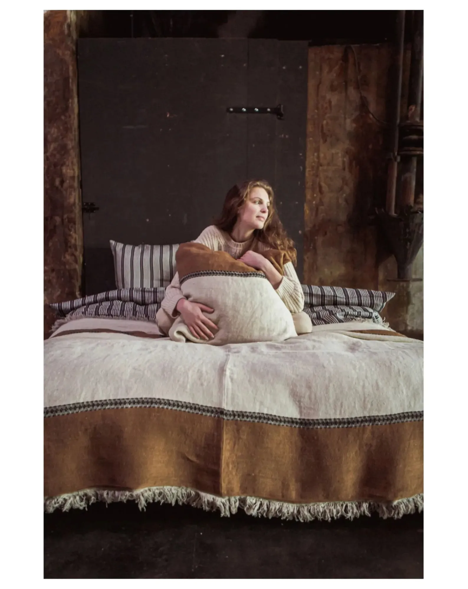 Libeco Plaids, Couvertures-Etienne bedspread Beige