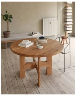 Frama Tables, Bureaux-Farmhouse Round Wooden Table Chêne