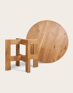 Frama Tables, Bureaux-Farmhouse Round Wooden Table Chêne