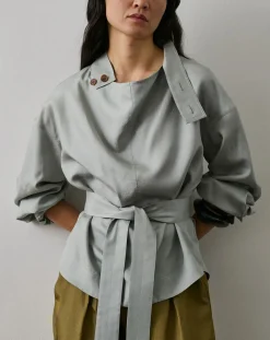 Soeur Blouses, Chemises-Felicite Silk Blouse Bleu Glacier