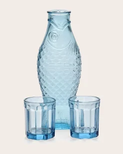 Serax Verres, Carafes-Fish & Fish decanter and glass set Bleu