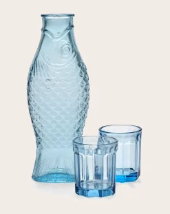 Serax Verres, Carafes-Fish & Fish decanter and glass set Bleu