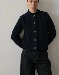 Soeur Pulls, Gilets-Flaubert Merino Wool Cardigan Bleu marine