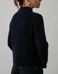 Soeur Pulls, Gilets-Flaubert Merino Wool Cardigan Bleu marine