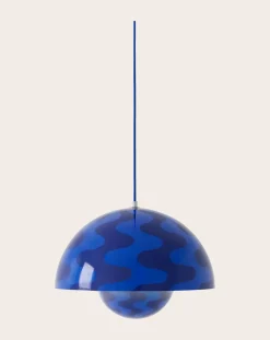 & Tradition Suspensions-Flowerpot VP7 Pattern hanging lamp, Verner Panton Cobalt