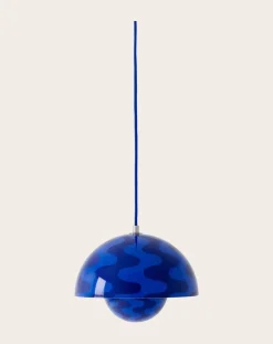 & Tradition Suspensions-Flowerpot VP1 Pattern hanging lamp, Verner Panton Cobalt