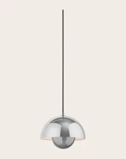 & Tradition Suspensions-Flowerpot VP1 suspension lamp, Verner Panton Chromé