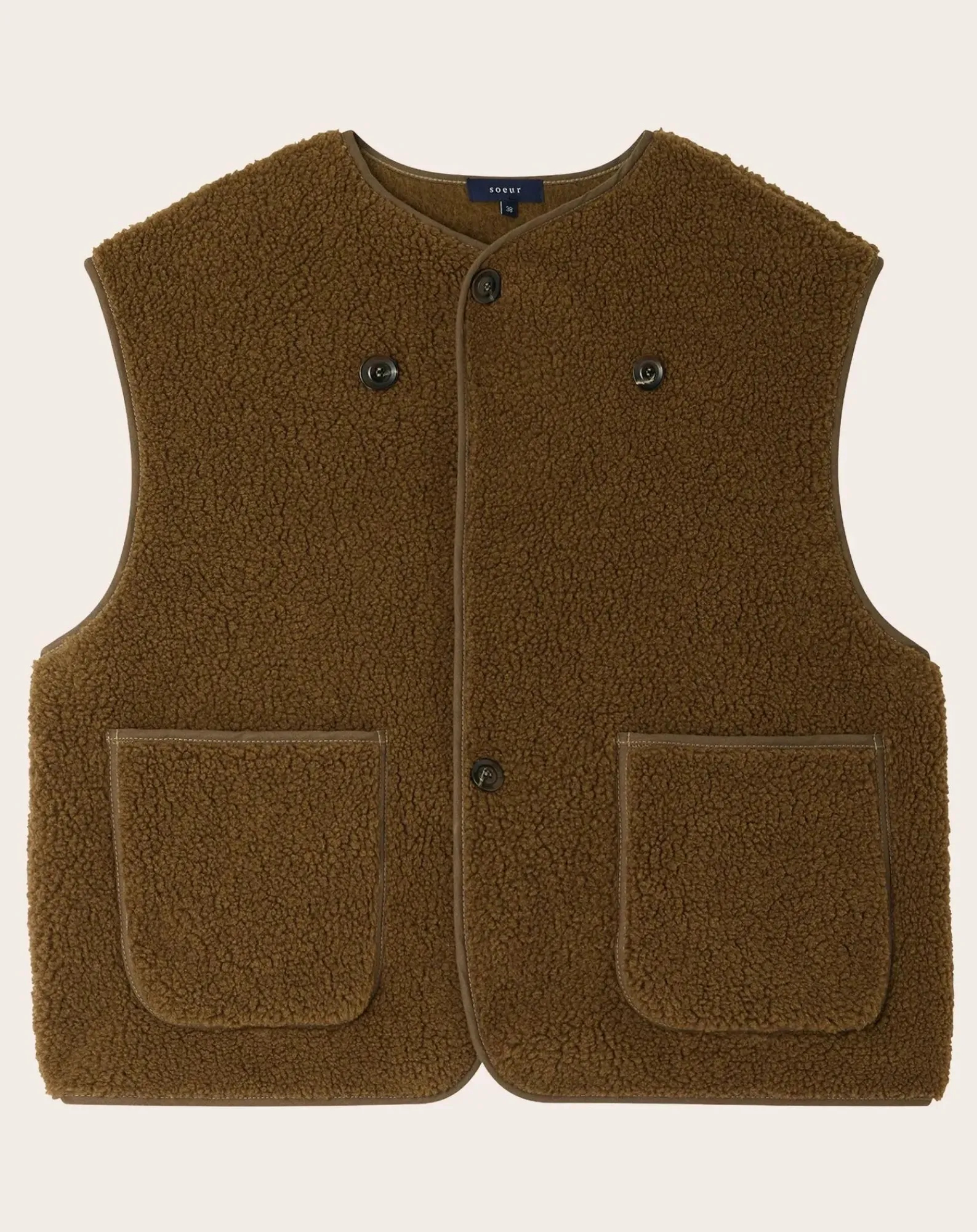 Soeur Vestes, Manteaux-Floyd Sleeveless Jacket Kaki