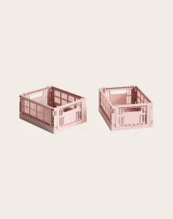 Hay Rangements-Foldable crates - Set of 2 Blush