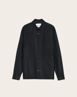 NN.07 Chemises-Freddy 1630 Recycled Wool Shirt Bleu foncé