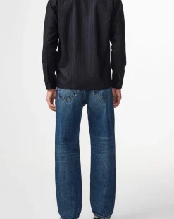 NN.07 Chemises-Freddy 1630 Recycled Wool Shirt Bleu foncé