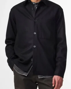 NN.07 Chemises-Freddy 1630 Recycled Wool Shirt Noir