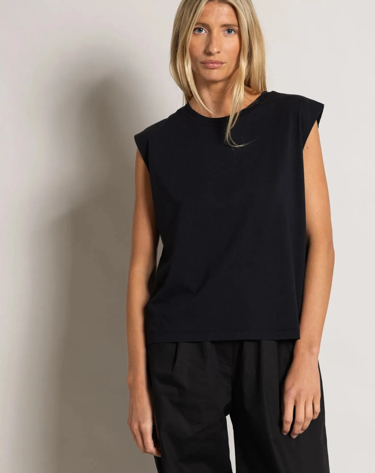 Smallable Woman Tee-Shirts, Tops-Freja organic cotton sleeveless T-shirt Noir
