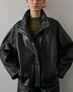 Soeur Vestes, Manteaux-Gamma Leather Jacket Noir