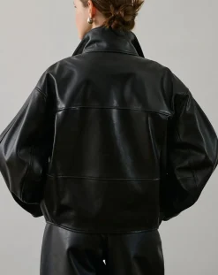 Soeur Vestes, Manteaux-Gamma Leather Jacket Noir
