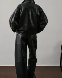 Soeur Vestes, Manteaux-Gamma Leather Jacket Noir