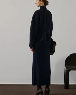 Soeur Robes, Jupes-Georgia Dress Virgin Wool Bleu marine