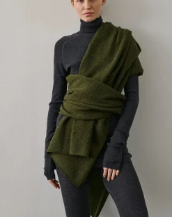 Soeur Echarpes, Foulards-Gilda Wool Scarf Kaki foncé