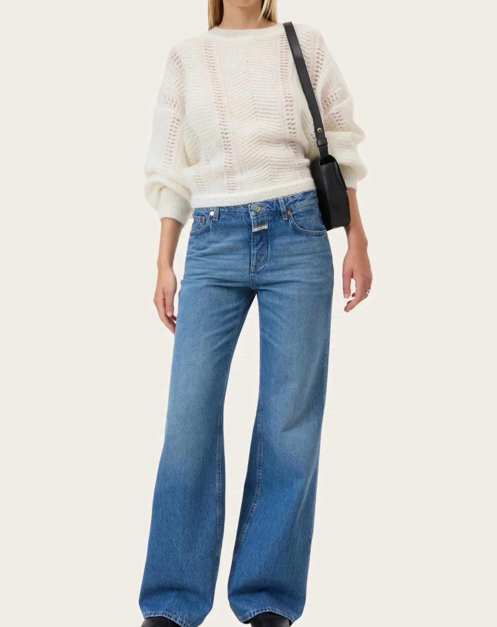 Closed Pantalons, Jeans-Gillian straight jeans in cotton Bleu Clair