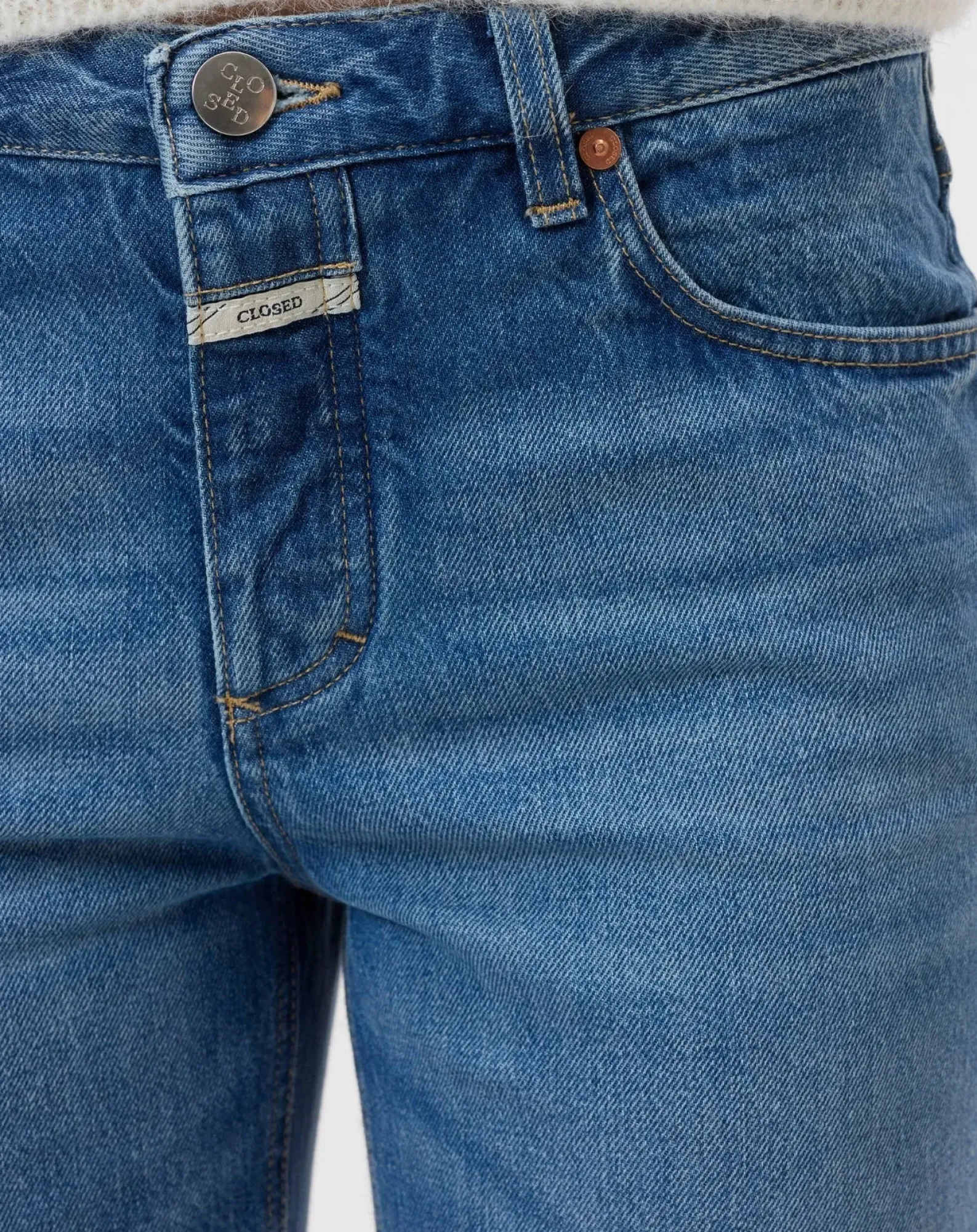 Closed Pantalons, Jeans-Gillian straight jeans in cotton Bleu Clair