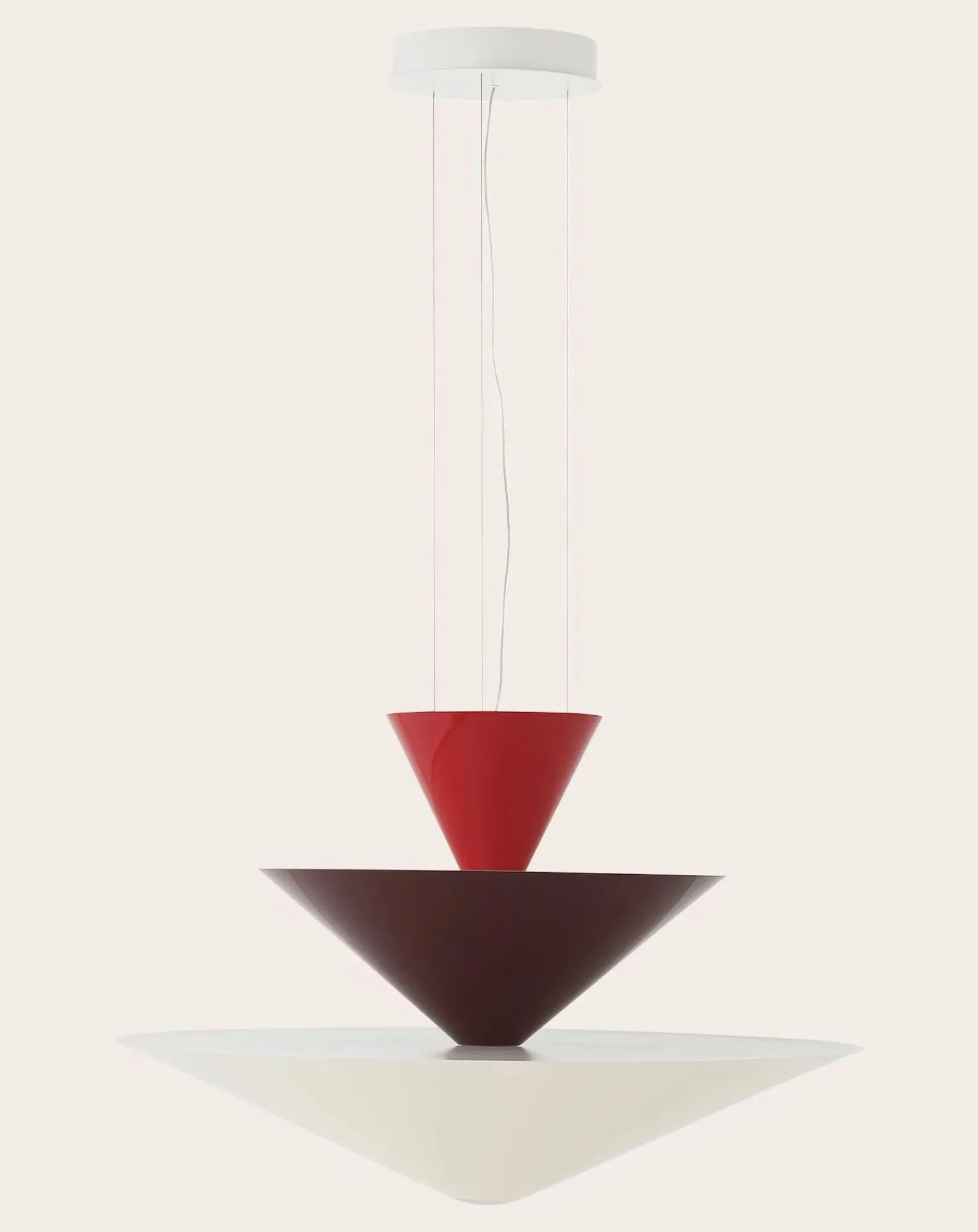 & Tradition Suspensions-Gio LN15 suspension lamp, Luca Nichetto Rouge vermillon