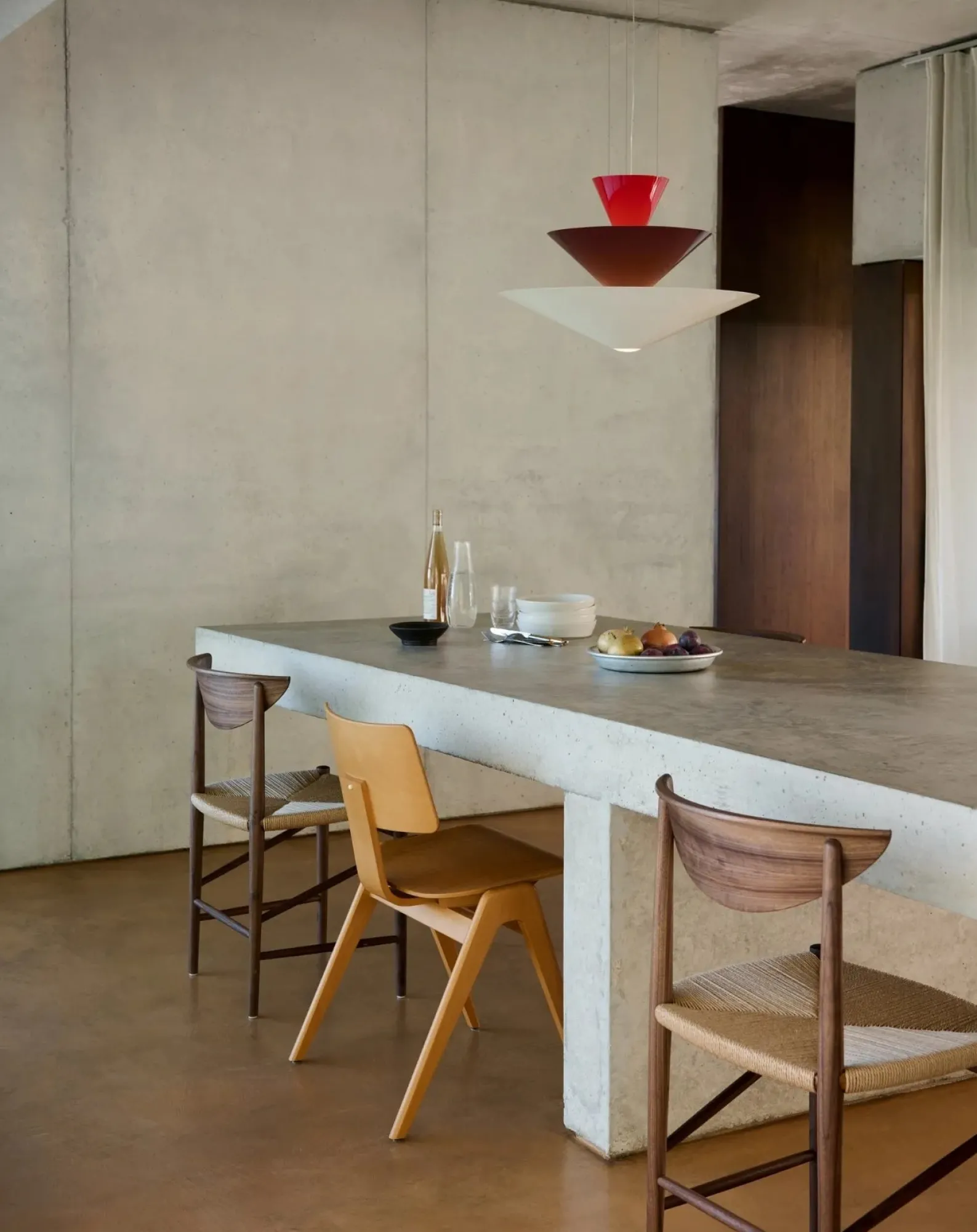 & Tradition Suspensions-Gio LN15 suspension lamp, Luca Nichetto Rouge vermillon
