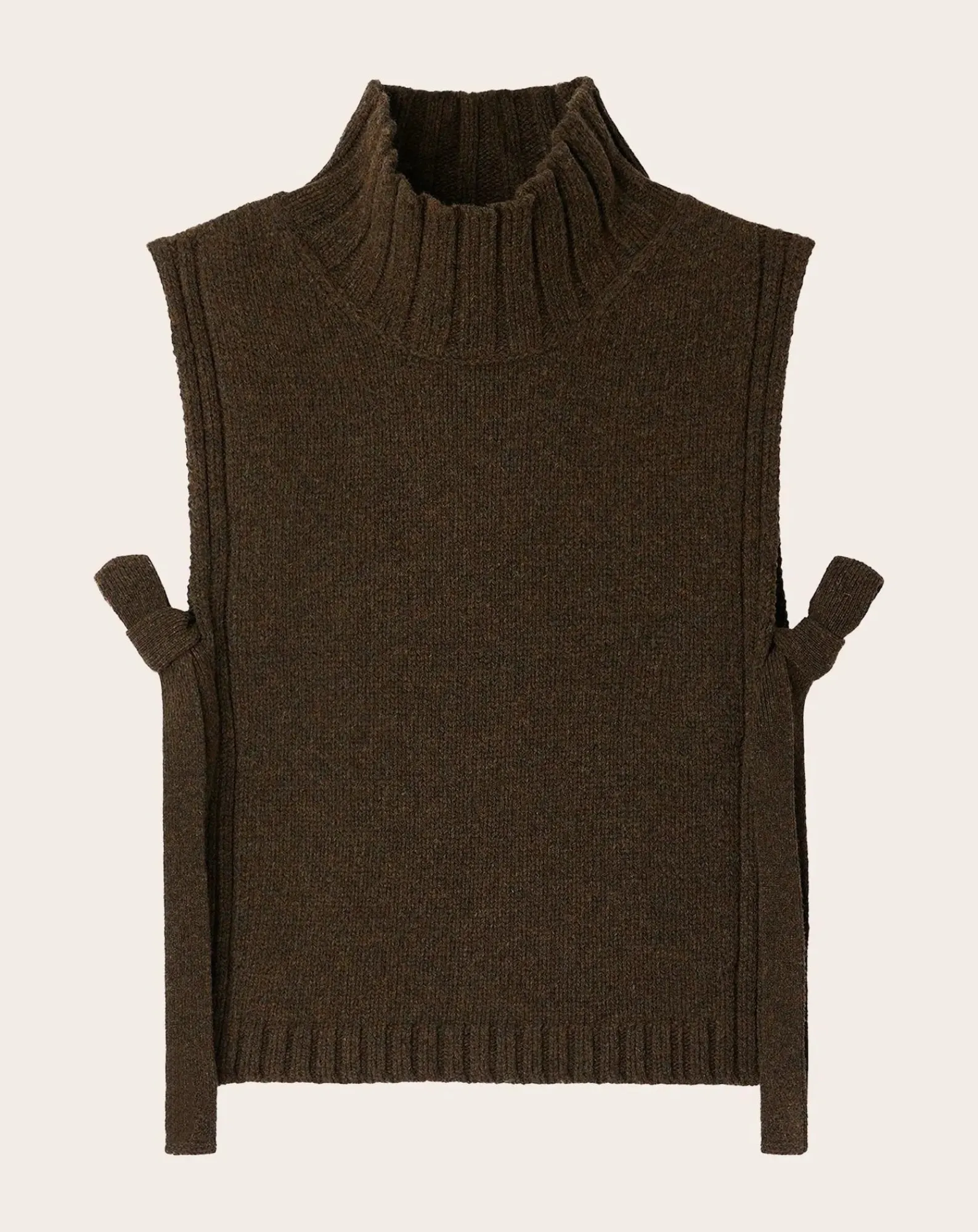 Soeur Pulls, Gilets-Gold Virgin Wool Sleeveless Sweater Vert kaki chiné