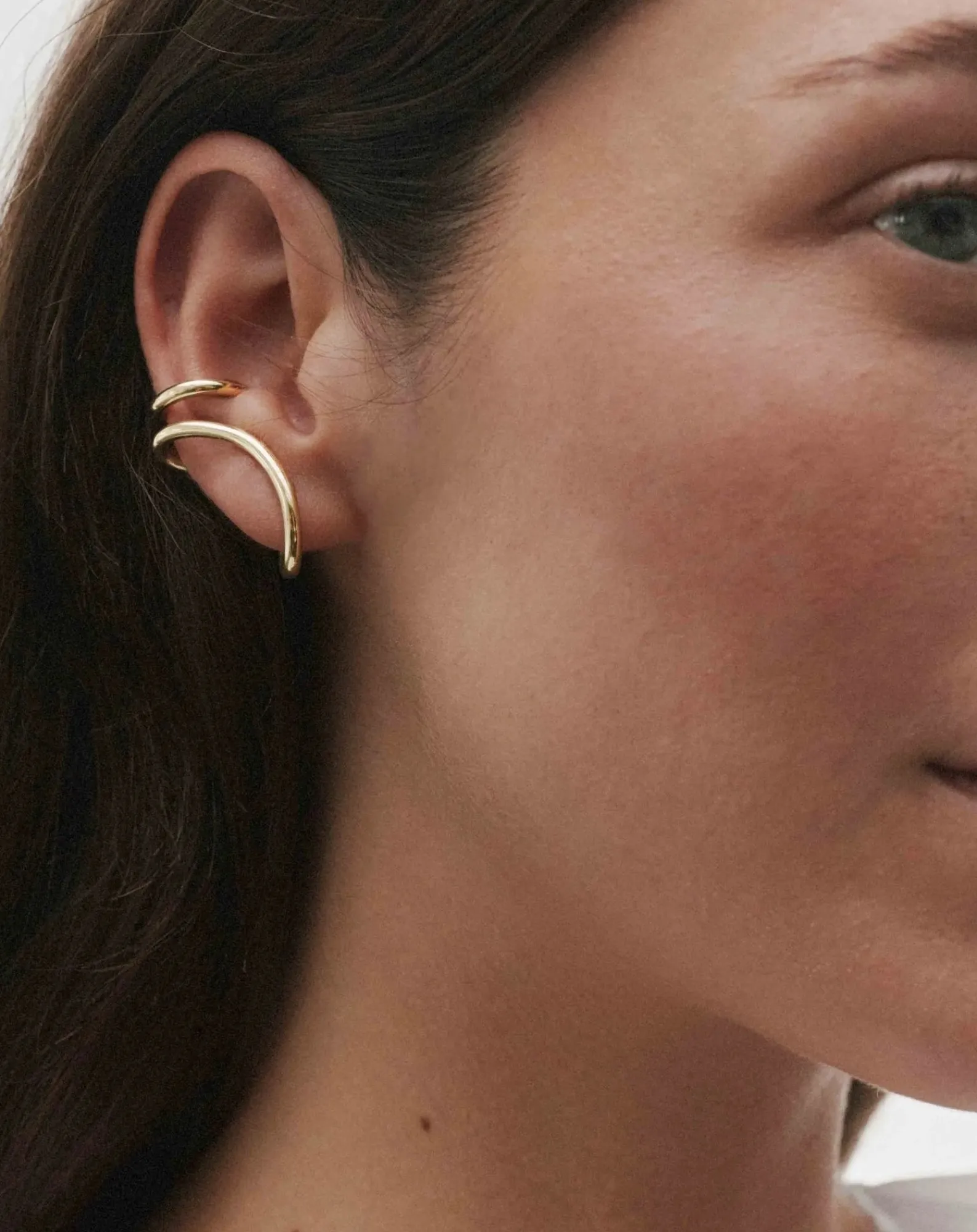 Mayrena Boucles D'Oreilles-Gold-plated Echo left earcuff Doré