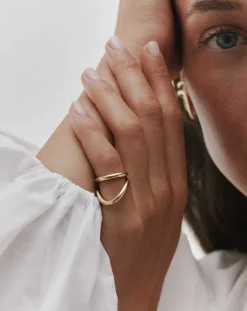 Mayrena Bagues-Gold-plated Echo ring Doré