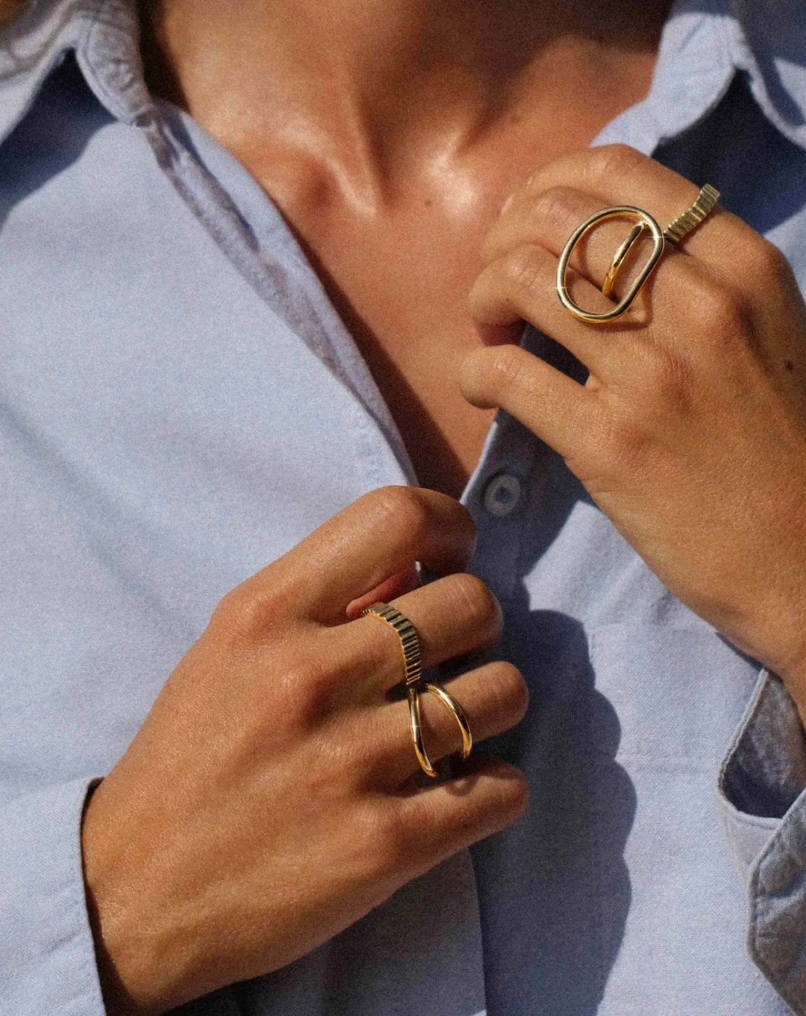Mayrena Bagues-Gold-plated Echo ring Doré