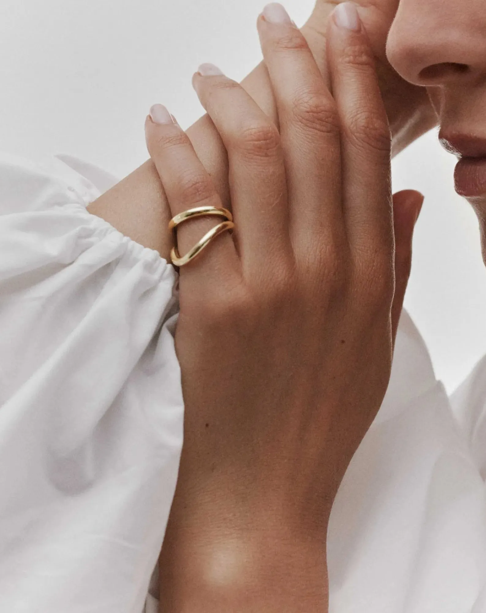 Mayrena Bagues-Gold-plated Echo ring Doré