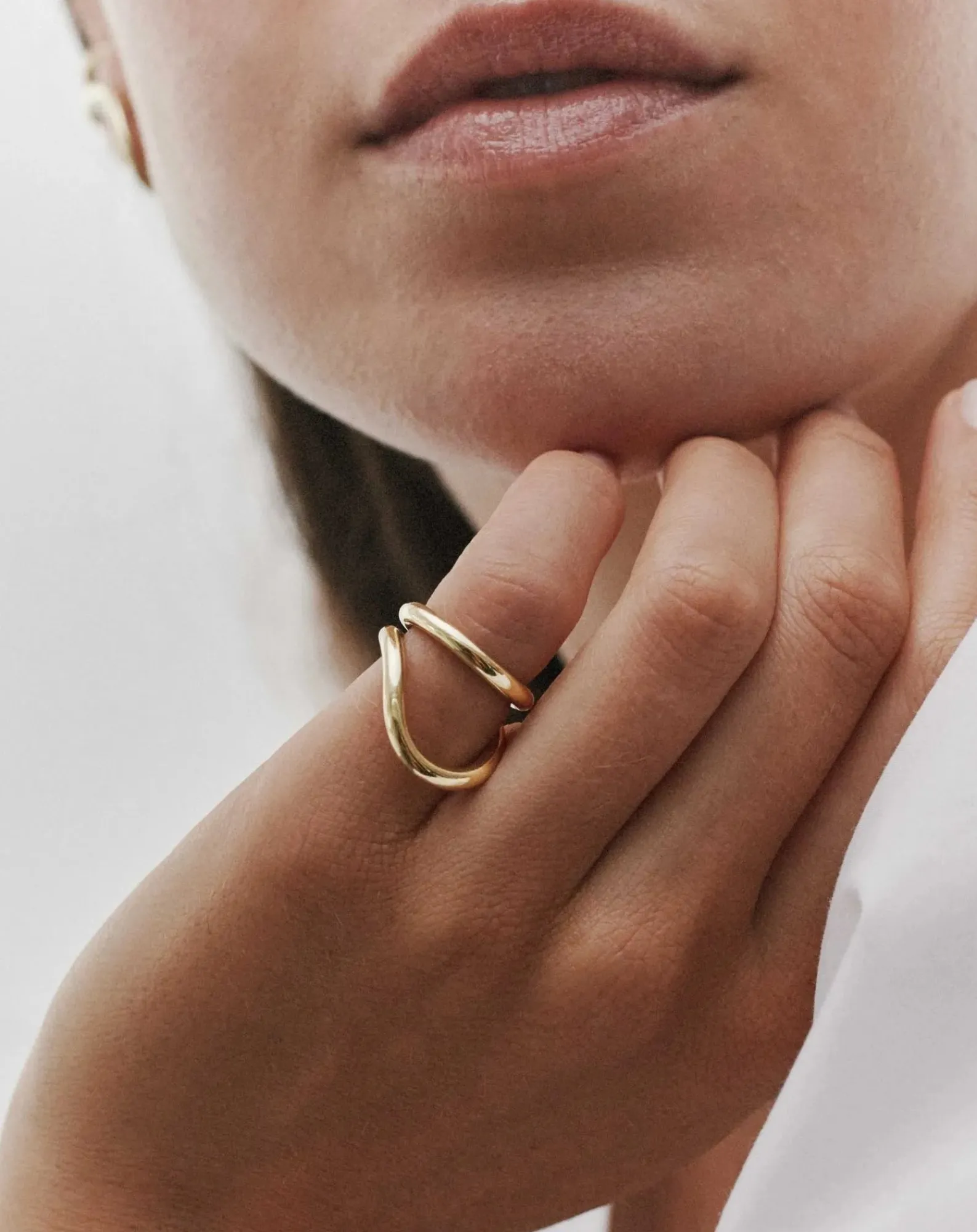 Mayrena Bagues-Gold-plated Echo ring Doré